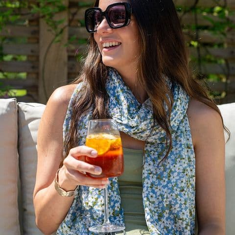 TEAL MIX DITSY FLORAL PRINT MODAL SCARF