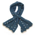 TEAL RECYCLED BLEND METALLIC STARS PULL THROUGH SCARF TEAL