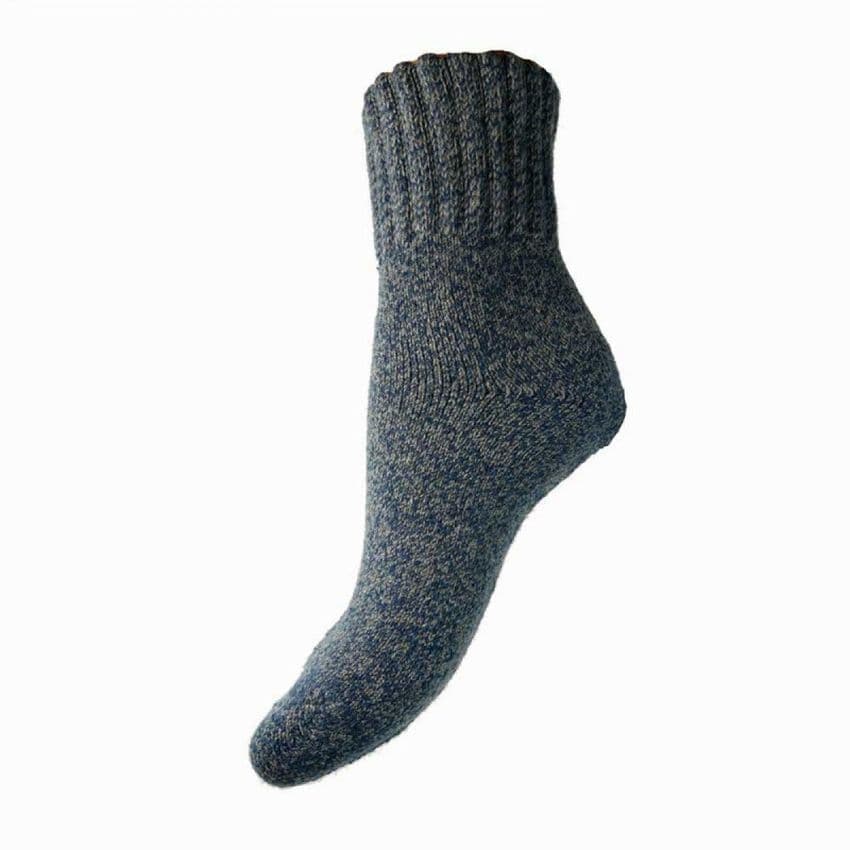 THICK BLUE WOOL BLEND SOCKS