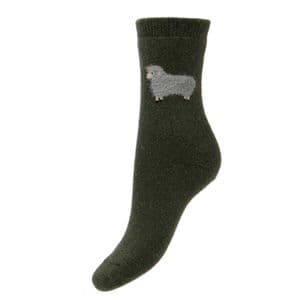 THICK WOOL BLEND GREEN SOCKS WITH FLUFFY SOCKS (1)