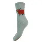 THICK WOOL BLEND  SOCKS WITH FLUFFY HIGHLAND COWS