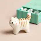 TINY MATCHBOX CERAMIC CAT TOKEN