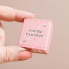 TINY MATCHBOX CERAMIC  DOG TOKEN