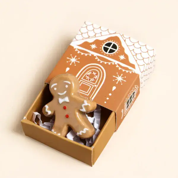 TINY MATCHBOX CERAMIC GINGERBREAD TOKEN