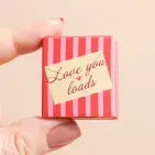 TINY MATCHBOX LOVE YOU CERAMIC HEART TOKEN