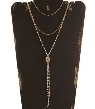 TRIPLE CHAIN LAYER NECKLACE BLUSH