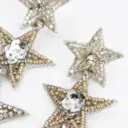 TRIPLE SILVER STAR EARRINGS