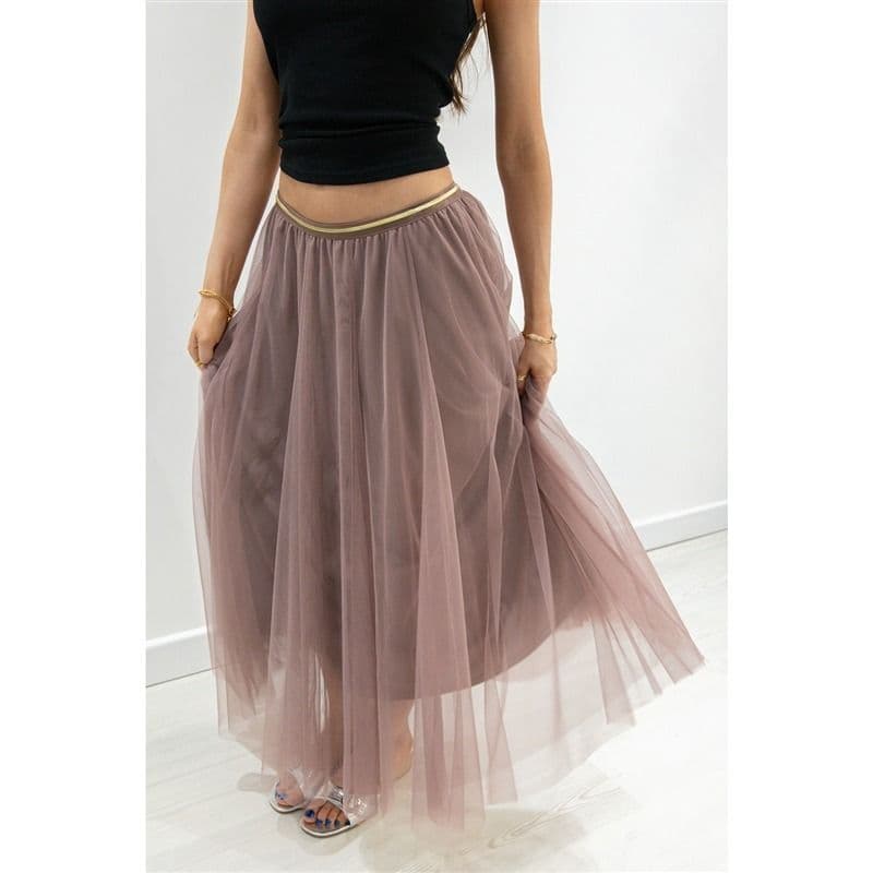 TULLE LAYER SKIRT MINK