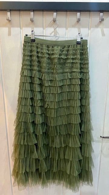 TULLE LAYERED SKIRT KHAKI