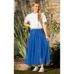 TULLE SKIRT PLAIN SOFT ROYAL BLUE MED