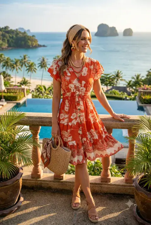 V NECK FLORAL MIDI