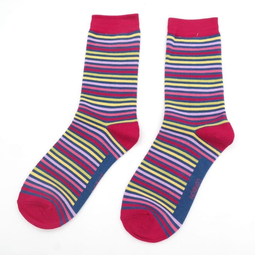 VIBRANT STRIPE SOCKS NAVY