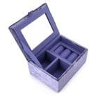 VIOLET BLUE VELVET MEADOW JEWELLERY BOX