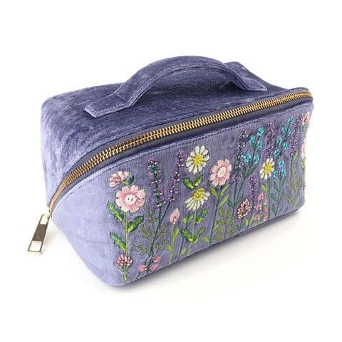 VIOLET BLUE VELVET MEADOW VANITY CASE