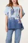 WATERCOLOUR FLOWER COTTON TOP