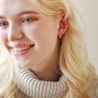 WIDE DOMED HUGGIE HOOP EARRINGS GOLD