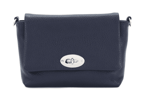 WILLOW TWIST LOCK LEATHER HANDBAG BLACK