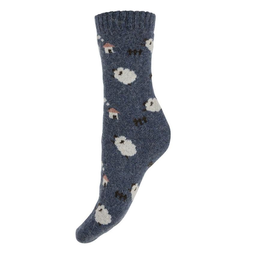 WOOL BLEND SOCKS WITH SHEEP