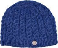 WOOL CABLE BEANIE DARK BLUE