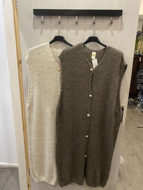 WOOL MIX LONG KNITTED W/COAT