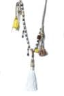 YELLOW WHITE TASSEL NECKLACE