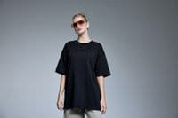 HYBRID OVERSIZED T SHIRT-UNISEX BLACK PRINT