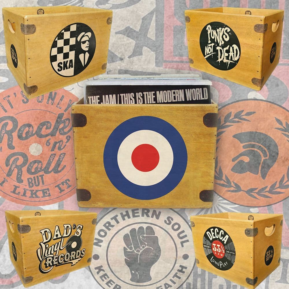 12 Inch Record Boxes Handcrafted Solid Wood Vinyl Crates.