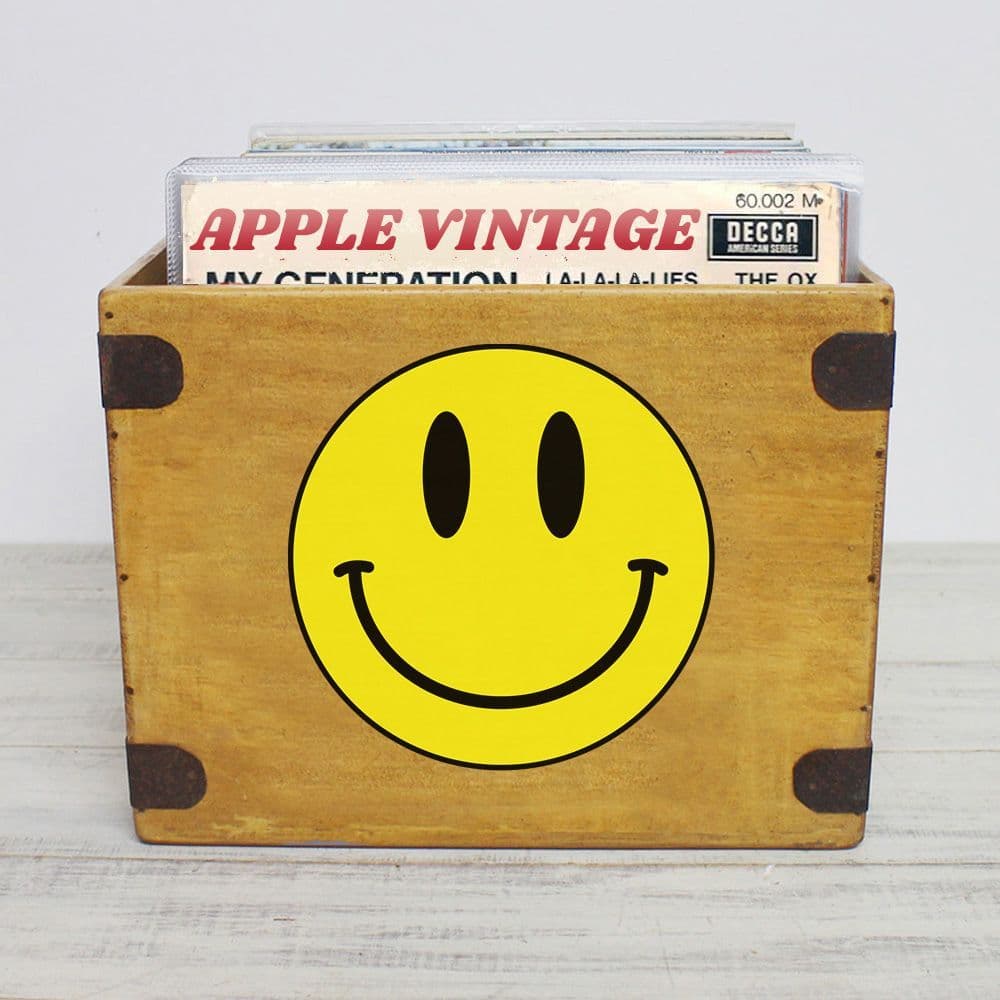 Acid Smiley Record Box Large 85 12" Album Crate