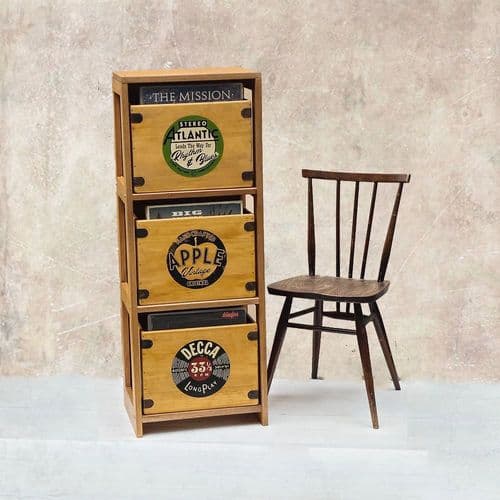 Album Crate Storage Rack 3 Bay LOW STOCK ON 385LA's