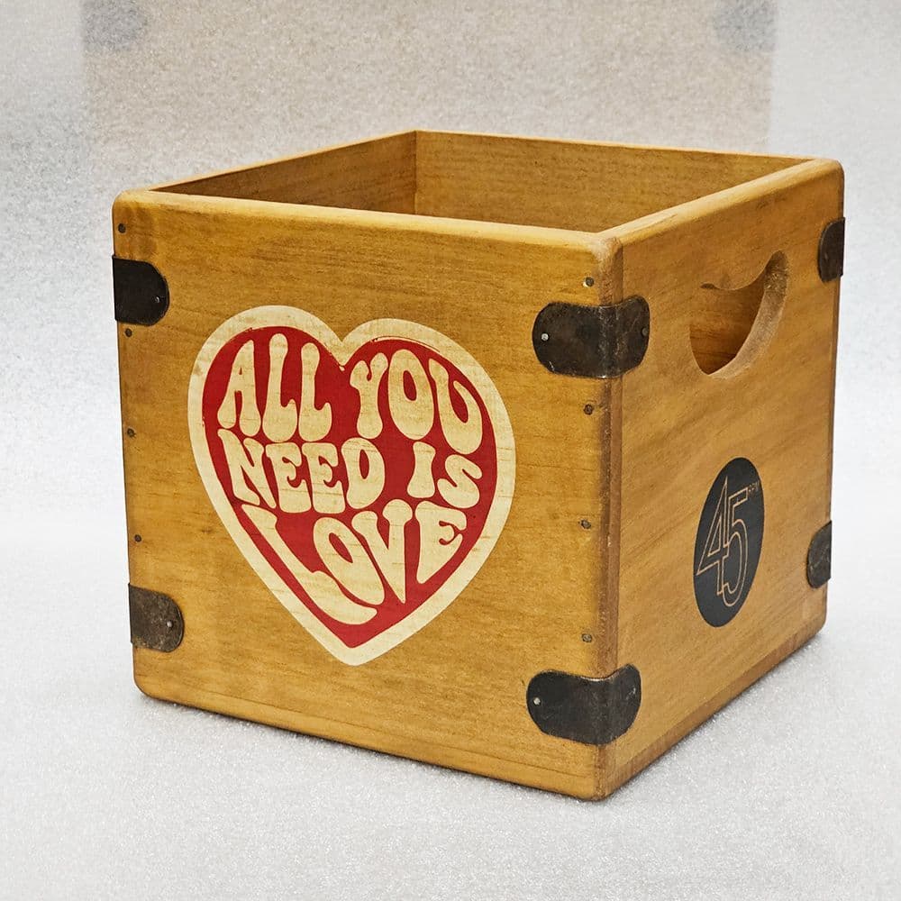 All You Need Is Love  7" Record Box Vintage Vinyl Crate