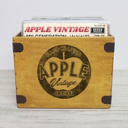 Apple Vintage Album Boxes Wooden Storage Crates