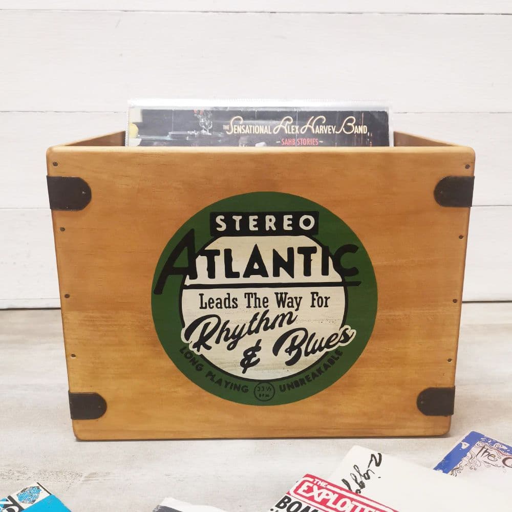 Atlantic 12" Large  Album Crate Handcrafted Record Box