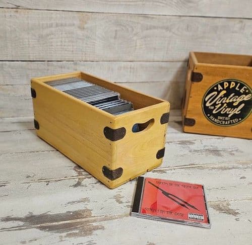 CD Storage Box - Light Pine - Solid Wood CD Crate