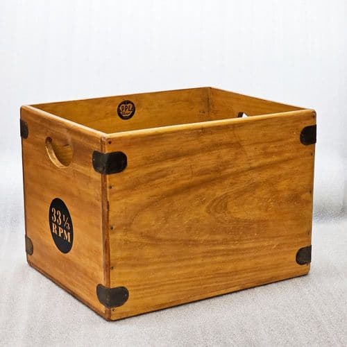 Classic Album Crate 33RPM Large Box - Vintage Pine