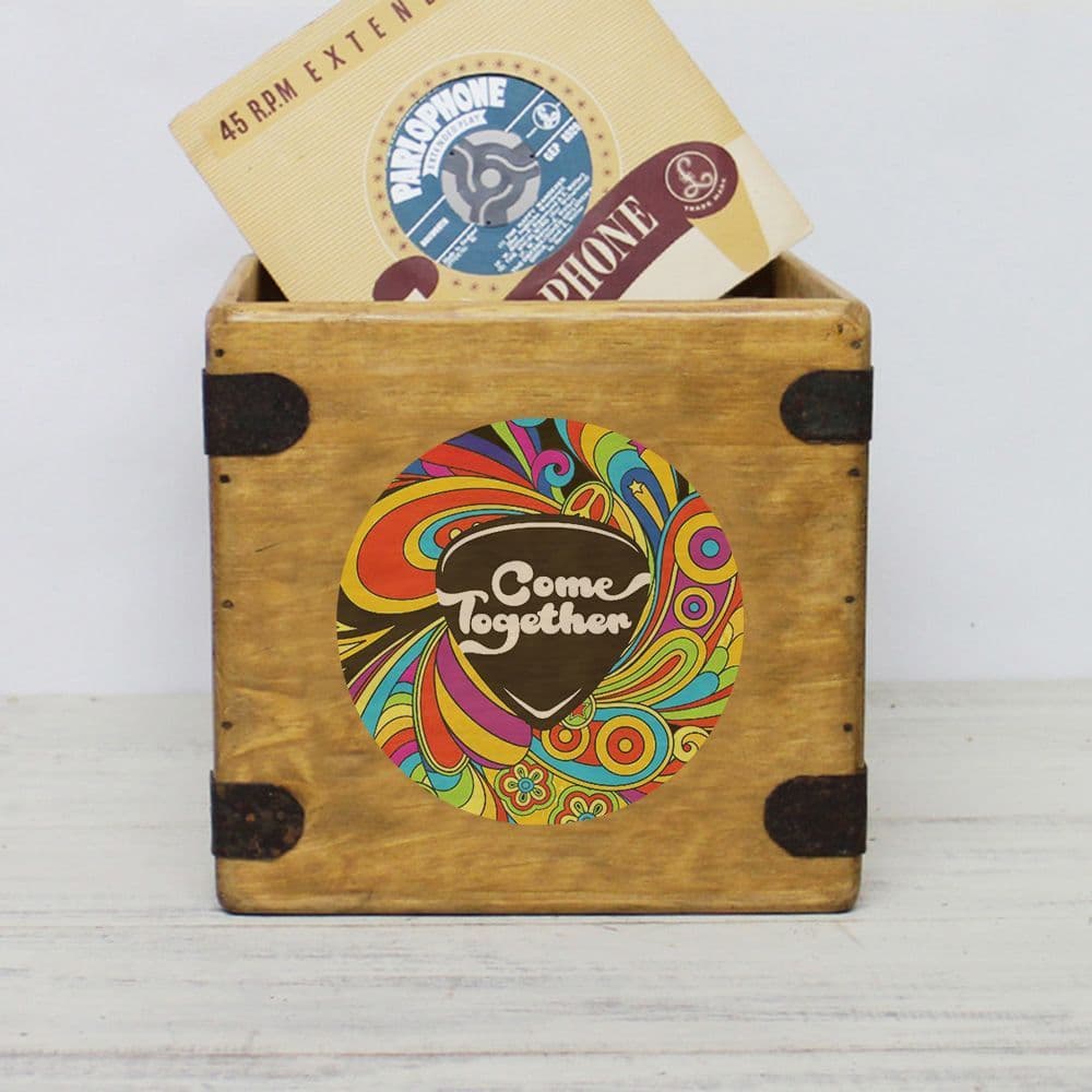 Come Together 7" Record Box Vintage Vinyl Crate