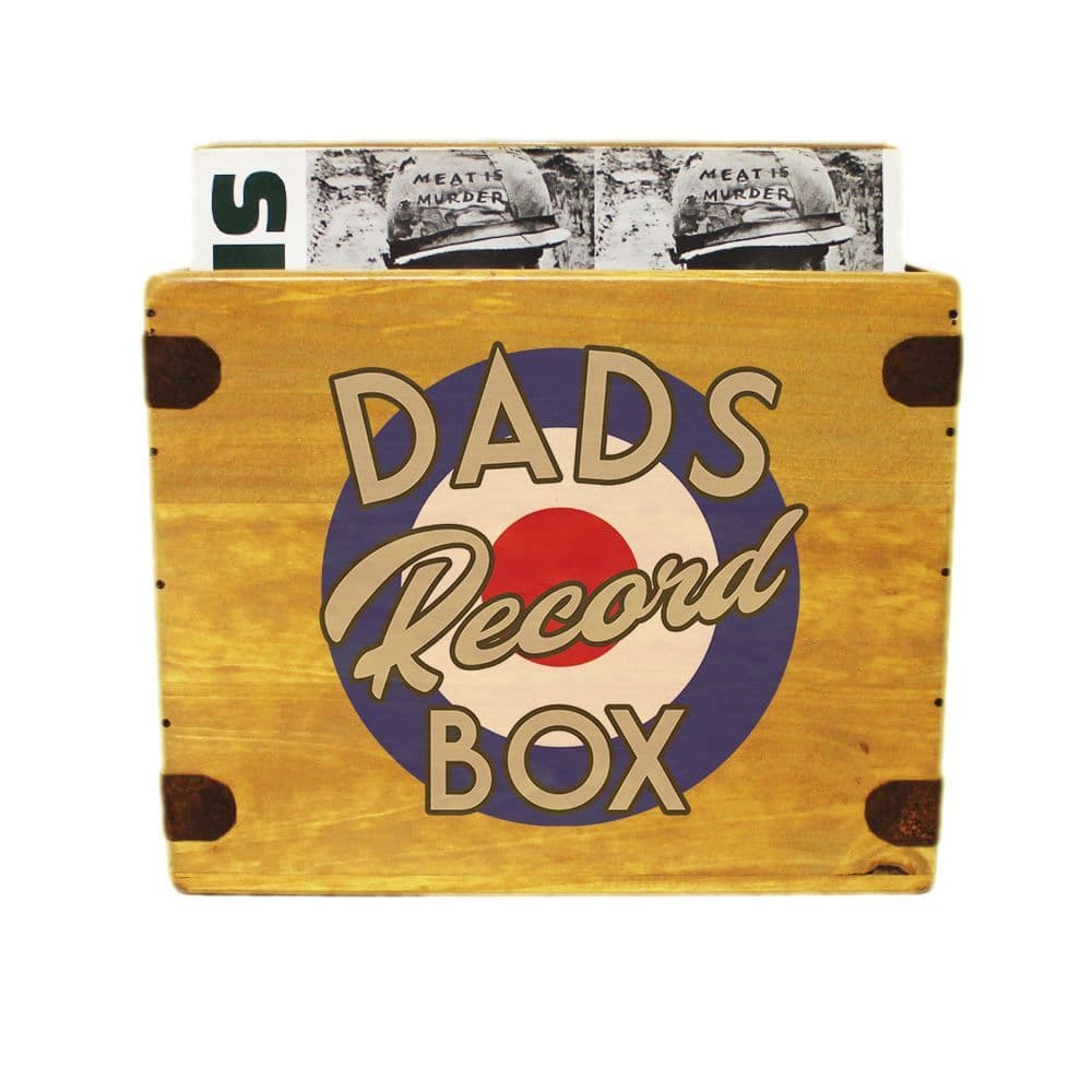 Dads Record Box  12" LP's Wooden Vinyl 65 Album Crate
