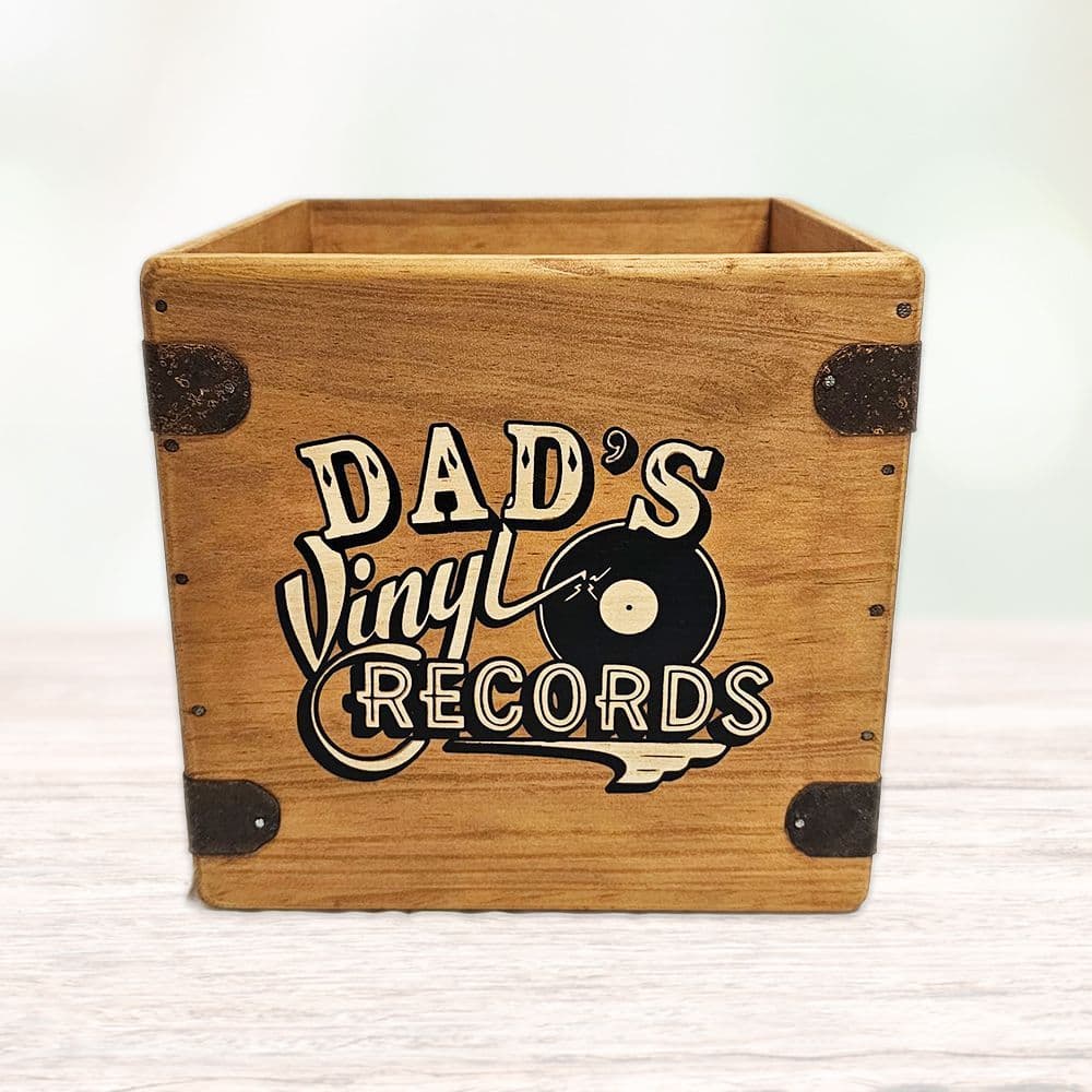 Dad's  Record Box 7" Singles Vintage Vinyl Crate.
