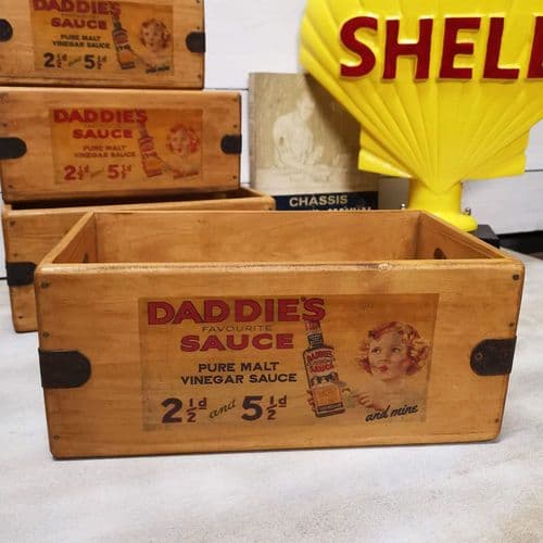 Daddies Sauce Box Wooden Vintage Advertising