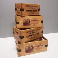 Devil Tabasco Box Wooden Vintage Hot Sauce Advertising Crate