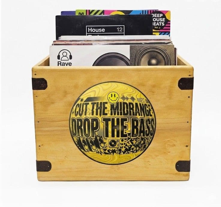 Drop The Bass Record Box  12" Album Crate