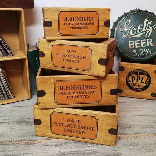 Higgings Preserves Bath Rustic Merchant Boxes