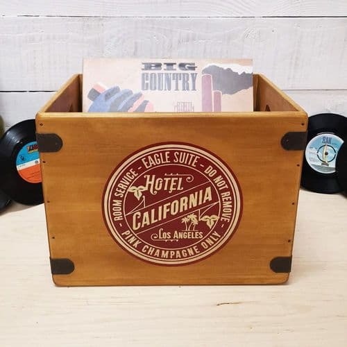Hotel California LP Record Box Vinyl Album Storage Crates