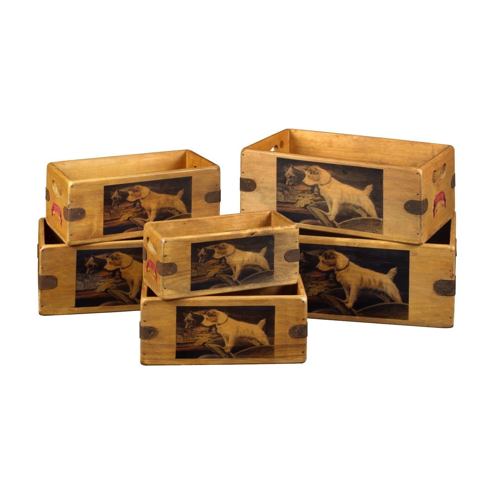 Jack Russel Box Vintage Wooden Dog Crate