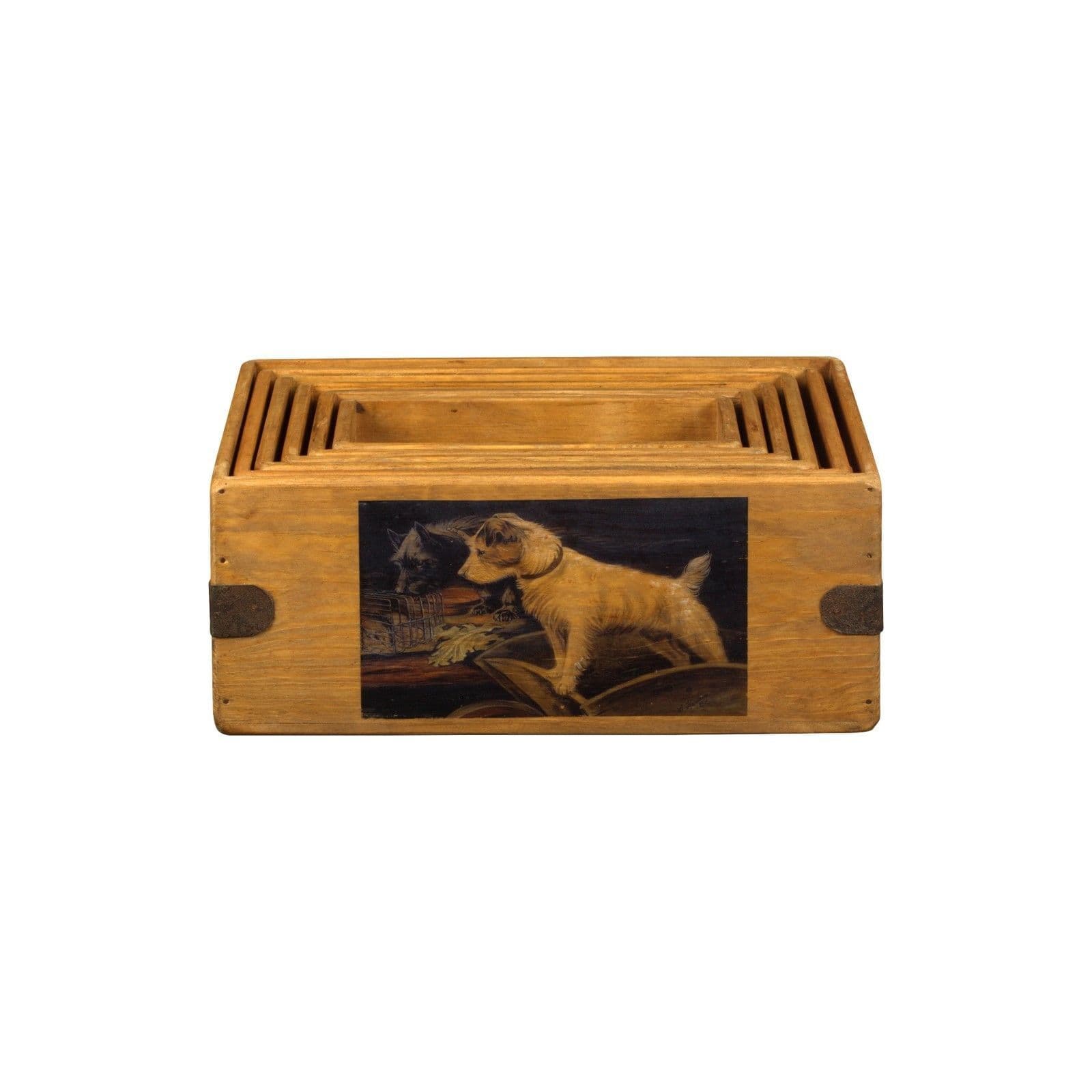 Jack Russel Box Vintage Wooden Dog Crate