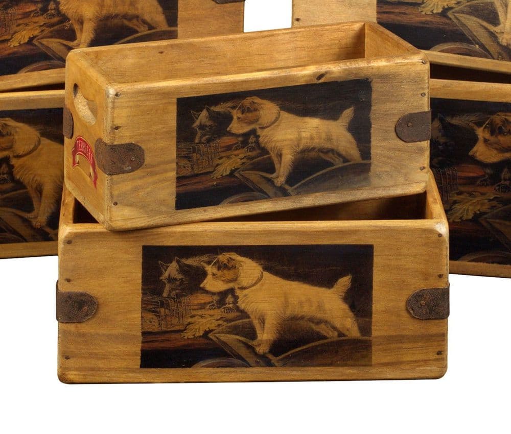 Jack Russel Box Vintage Wooden Dog Crate