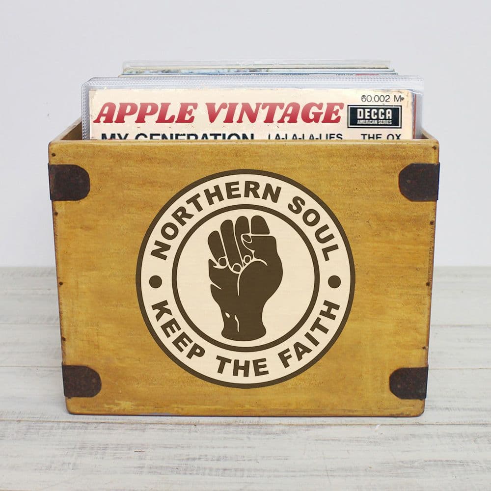 Northern Soul Record Box Large 80 12" LP's Wooden Vinyl Album Crate