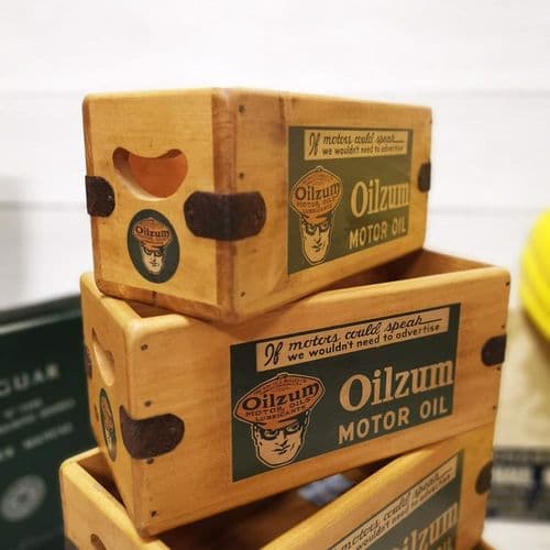 Oilzum Vintage Box Wooden Automobilia Vintage Crate