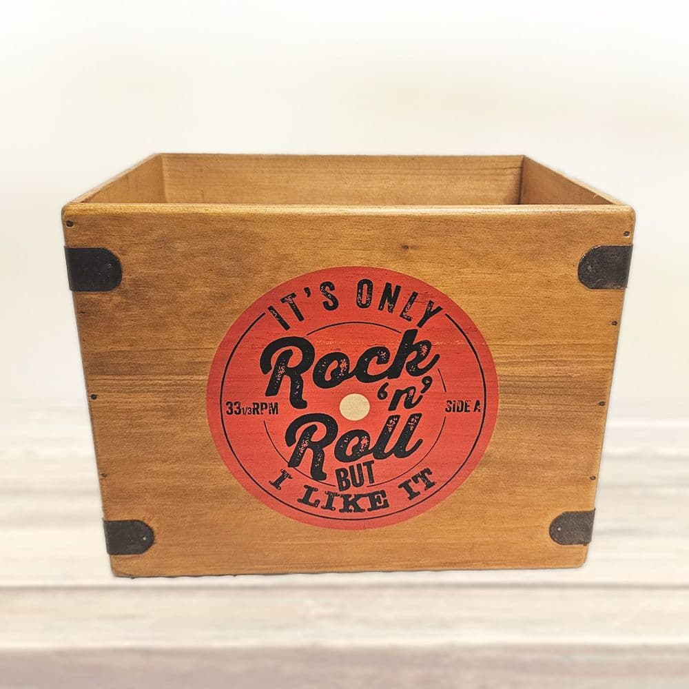Only Rock N Roll LP Record Box Vinyl Album Storage Crates.