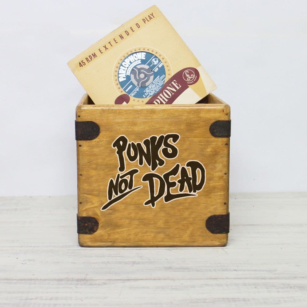 Punk s Not Dead 7" Record Box Vintage Vinyl Crate (B Grade Print)
