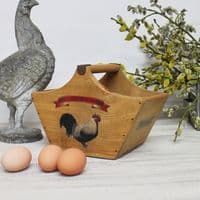 Rustic Handcrafted Trug Vintage Wooden Crate  Farm Fresh Eggs Box